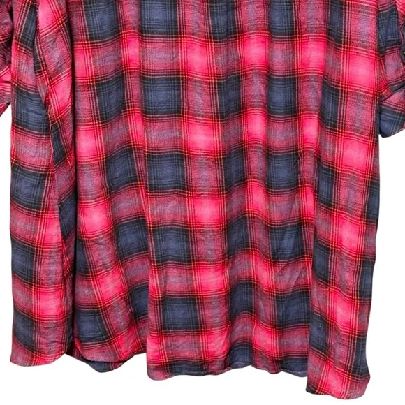 TORRID Plaid Cotton Flannel Long Sleeve Button Down Knee Length Shirt Dress - Picture 8 of 12